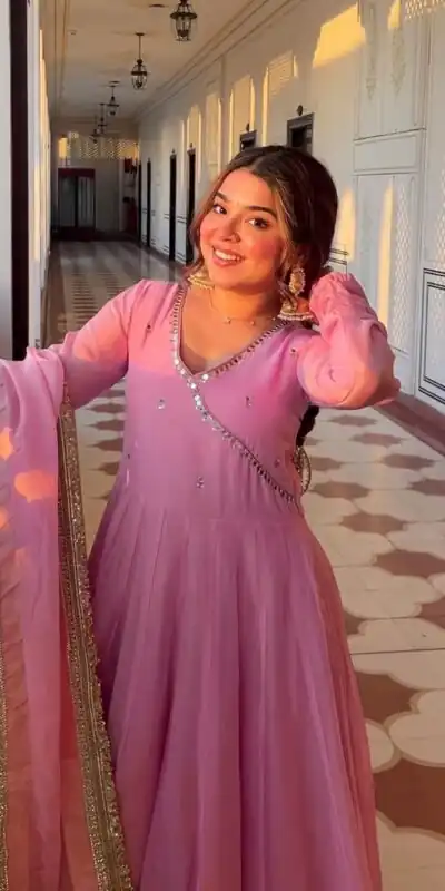 NF 1265 Pink Tabby Organza Anarkali Suit Perfect for Wedding, Party, Reception, Sangeet, Traditional Day – . Grab it for ₹2449. Delivery 4-6 Working Days | Anarkali Suits, Bollywood Anarkali, Creative-Anarkali, Designer Anarkali, Embroidered Anarkali, Party Wear Anarkali