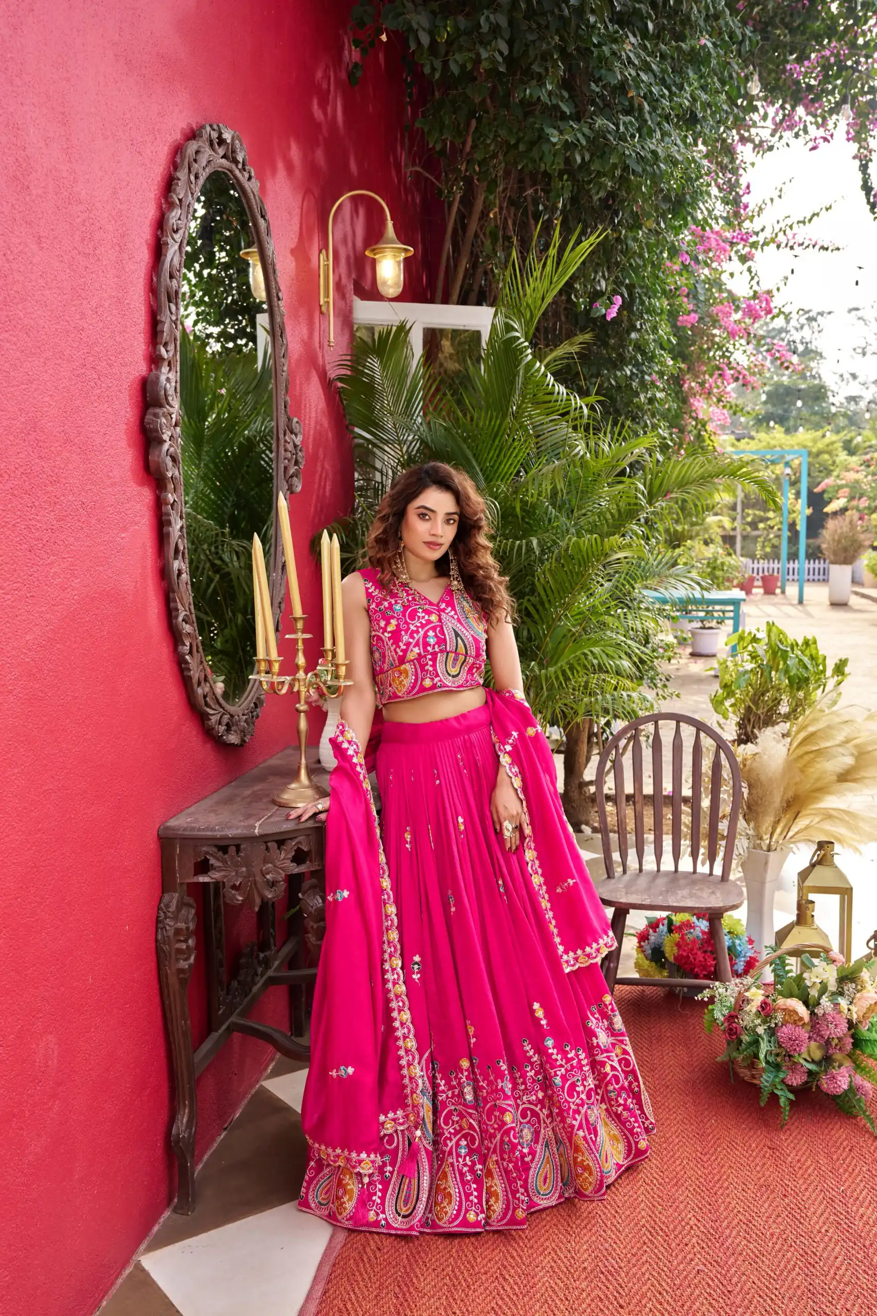 Ram 158 Pink Color Vichitra Lehenga Choli with Embroidery Work. Wedding, Party, Festive, Grab it for ₹3049. Delivery 4-6 Working Days. Shop now. | Lehenga, Bollywood Lehenga, Creative Lehenga, Designer Lehenga, Embroidered Lehenga, Party Wear Lehenga