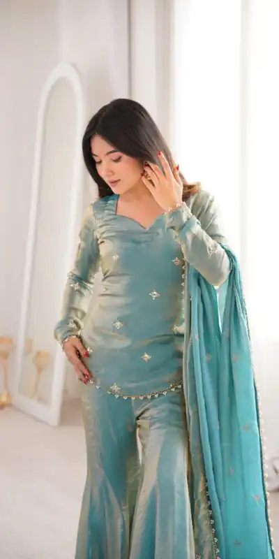 ZSR 3159 Pista Fendy Silk Salwar Suitwith Embroidery Work & Lace Work. Now at just ₹2049. Delivery 4-6 Working Days. Shop now. | Jump Suits, Salwar suit, Casual Suits, Creative suits, Designer Suits, Palazzo Suits, Party Wear Suits, Patiala Suits, Straight Suits