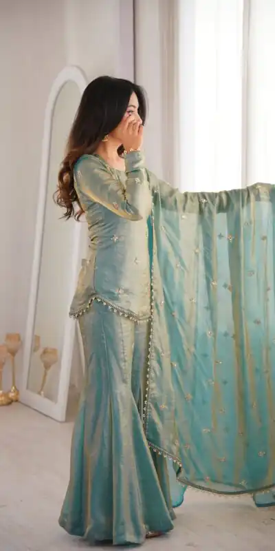 ZSR 3159 Pista Fendy Silk Salwar Suitwith Embroidery Work & Lace Work. Now at just ₹2049. Delivery 4-6 Working Days. Shop now. | Jump Suits, Salwar suit, Casual Suits, Creative suits, Designer Suits, Palazzo Suits, Party Wear Suits, Patiala Suits, Straight Suits