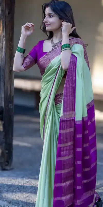 KPR 280 Pista Color Soft Lichi Silk Saree with Lace Border & Lace Work. Best Price ₹1449. Delivery 4-6 Working Days. Shop now. | Designer Sarees, Sarees, Bollywood Sarees, Creative Sarees, Embroidered Sarees, Ethnic Saree, Modern Digital sarees, Party Wear Sarees