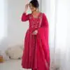 SRK 5293 Pink With Crunchy Silk With Fully Flair with Lace Work & Embroidery Work Anarkali Gown . Introductory Price ₹2149. Delivery 4-6 Worki | Gowns, Bollywood Gowns, Creative Gowns, Designer Gowns, Embroidered Gowns, Party Wear Gowns
