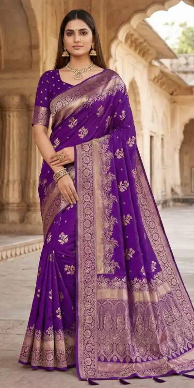 MB 39 Purple Color Banarasi Saree with Zari Work & Lace Work. Introductory Price ₹1899. Delivery 4-6 Working Days. Shop now. | Designer Sarees, Sarees, Bollywood Sarees, Creative Sarees, Embroidered Sarees, Ethnic Saree, Modern Digital sarees, Party Wear Sarees