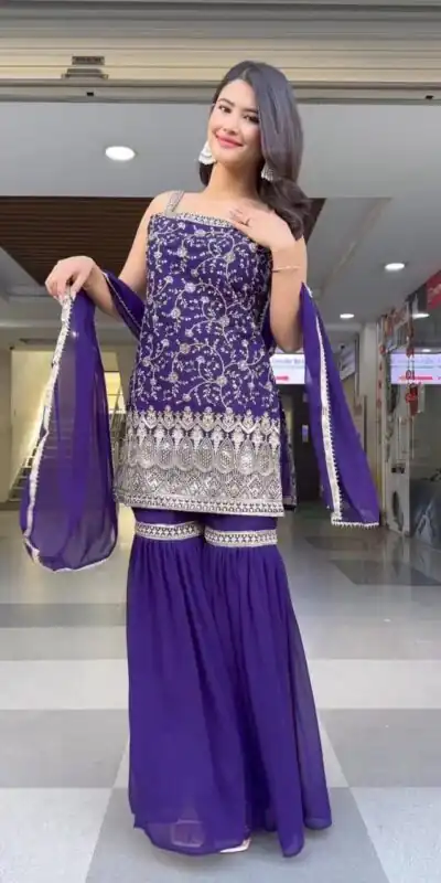 DC 93 Purple Fox Georgette Salwar Suit Perfect for Wedding, Party, Eid, Temple Visit, Engagement â . Now at just âš1899. Delivery 4-6 Working Days. Shop now | Jump Suits, Salwar suit, Casual Suits, Creative suits, Designer Suits, Palazzo Suits, Party Wear Suits, Patiala Suits, Straight Suits