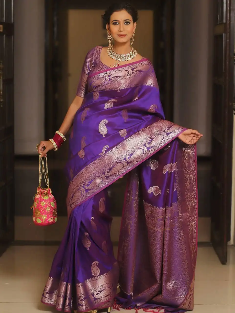 KPR 276 Purple in Soft Lichi Silk Lace Border & Lace Work Saree . Available at ₹1499 only. Delivery 4-6 Working Days. Shop now. | Designer Sarees, Sarees, Bollywood Sarees, Creative Sarees, Embroidered Sarees, Ethnic Saree, Modern Digital sarees, Party Wear Sarees