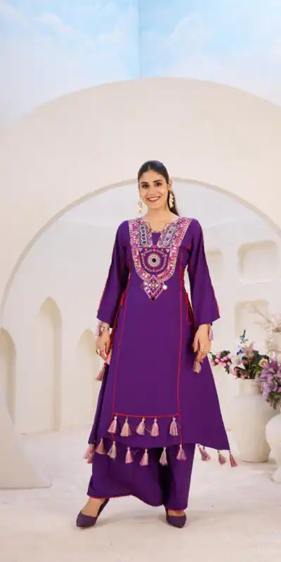 MF 912 Purple in Rayon Cotton Embroidery & Mirror Work Salwar Suit . Introductory Price ₹1899. Delivery 4-6 Working Days. Shop now. | Jump Suits, Salwar suit, Casual Suits, Creative suits, Designer Suits, Palazzo Suits, Party Wear Suits, Patiala Suits, Straight Suits