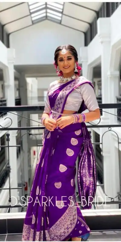 KPR 214 Purple Soft Lichi Silk Saree Perfect for Wedding, Party, Family Gatherings, Housewarming, Haldi â . Introductory Price âš1299. Delivery 4-6 Work | Designer Sarees, Sarees, Bollywood Sarees, Creative Sarees, Embroidered Sarees, Ethnic Saree, Modern Digital sarees, Party Wear Sarees