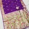 Purple Soft Paithani Silk Lace Zari Work Saree