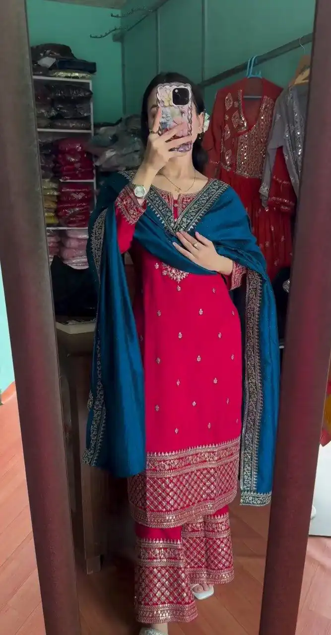 DC G76 Red Color Chinon Salwar Suit with Lace Work & Embroidery Work. Get it for ₹1949. Delivery 4-6 Working Days. Shop now. | Jump Suits, Tops & Bottoms, Track Suits, Salwar suit, Casual Suits, Creative suits, Designer Suits, Palazzo Suits, Party Wear Suits, Patiala Suits, Straight Suits, Trendy Wear
