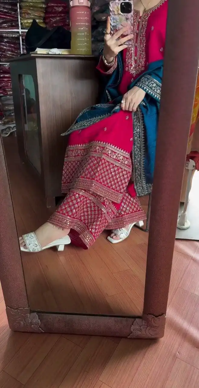 DC G76 Red Color Chinon Salwar Suit with Lace Work & Embroidery Work. Get it for ₹1949. Delivery 4-6 Working Days. Shop now. | Jump Suits, Tops & Bottoms, Track Suits, Salwar suit, Casual Suits, Creative suits, Designer Suits, Palazzo Suits, Party Wear Suits, Patiala Suits, Straight Suits, Trendy Wear