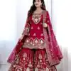 WW 1250 Red Faux Georgette With 5 mm Sequence Work Salwar Suit Wedding, Party, Festive, Events Etc. Expected Delivery 4-6 Working Days @2399/- | Jump Suits, Salwar suit, Casual Suits, Creative suits, Designer Suits, Palazzo Suits, Party Wear Suits, Patiala Suits, Straight Suits