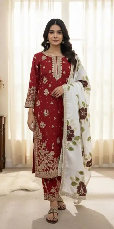 SRK 5315 Red Organza SILK Salwar Suit Perfect for Wedding, Party, Lohri, Ethnic Day, Eid – . Affordable Price ₹2499. Delivery 4-6 Working Days. | Jump Suits, Salwar suit, Casual Suits, Creative suits, Designer Suits, Palazzo Suits, Party Wear Suits, Patiala Suits, Straight Suits