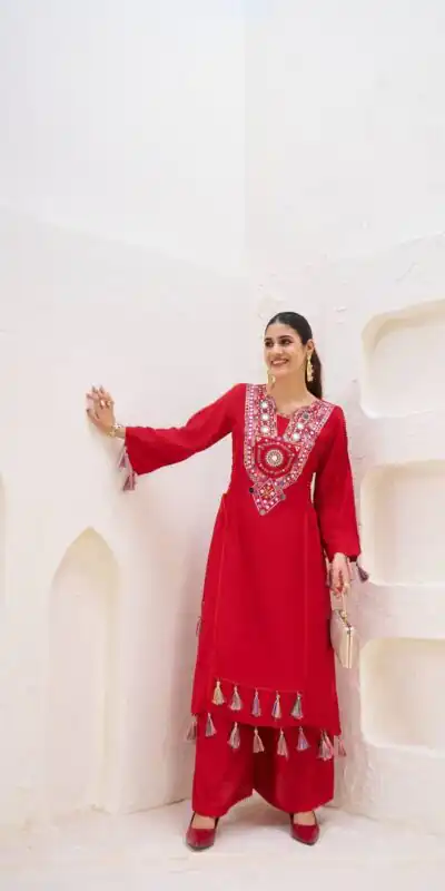 MF 912 Red in Rayon Cotton Embroidery & Mirror Work Salwar Suit . Introductory Price ₹1899. Delivery 4-6 Working Days. Shop now. | Jump Suits, Salwar suit, Casual Suits, Creative suits, Designer Suits, Palazzo Suits, Party Wear Suits, Patiala Suits, Straight Suits