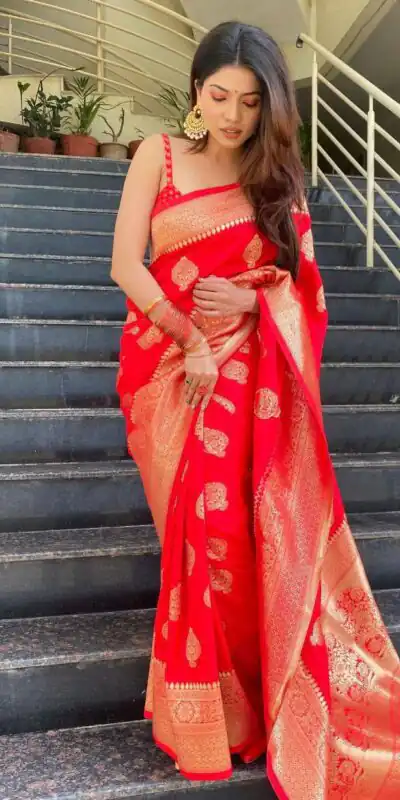 KP 6001 Red in Soft Lichi Silk Lace Border & Lace Work Saree . Exclusive Offer âš1399. Delivery 4-6 Working Days. Shop now. | Designer Sarees, Sarees, Bollywood Sarees, Creative Sarees, Embroidered Sarees, Ethnic Saree, Modern Digital sarees, Party Wear Sarees