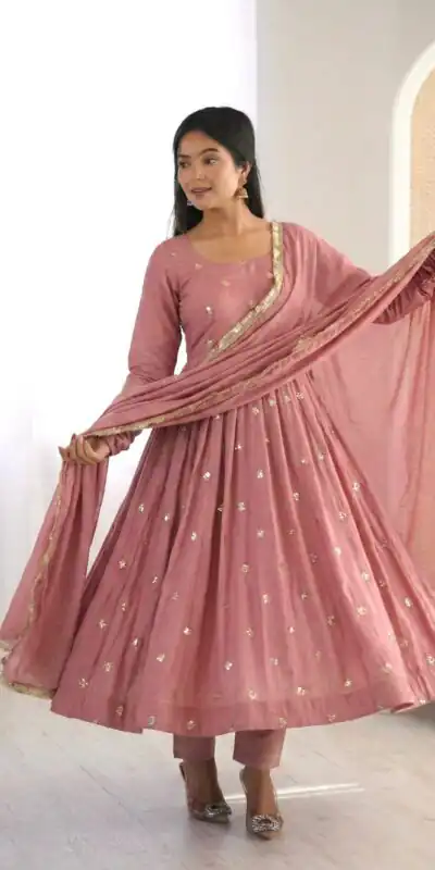 SRK 5330 Peach Color Roman Silk Salwar Suit with Embroidery Work. Available at âš2099 only. Delivery 4-6 Working Days. Shop now. | Jump Suits, Salwar suit, Casual Suits, Creative suits, Designer Suits, Palazzo Suits, Party Wear Suits, Patiala Suits, Straight Suits