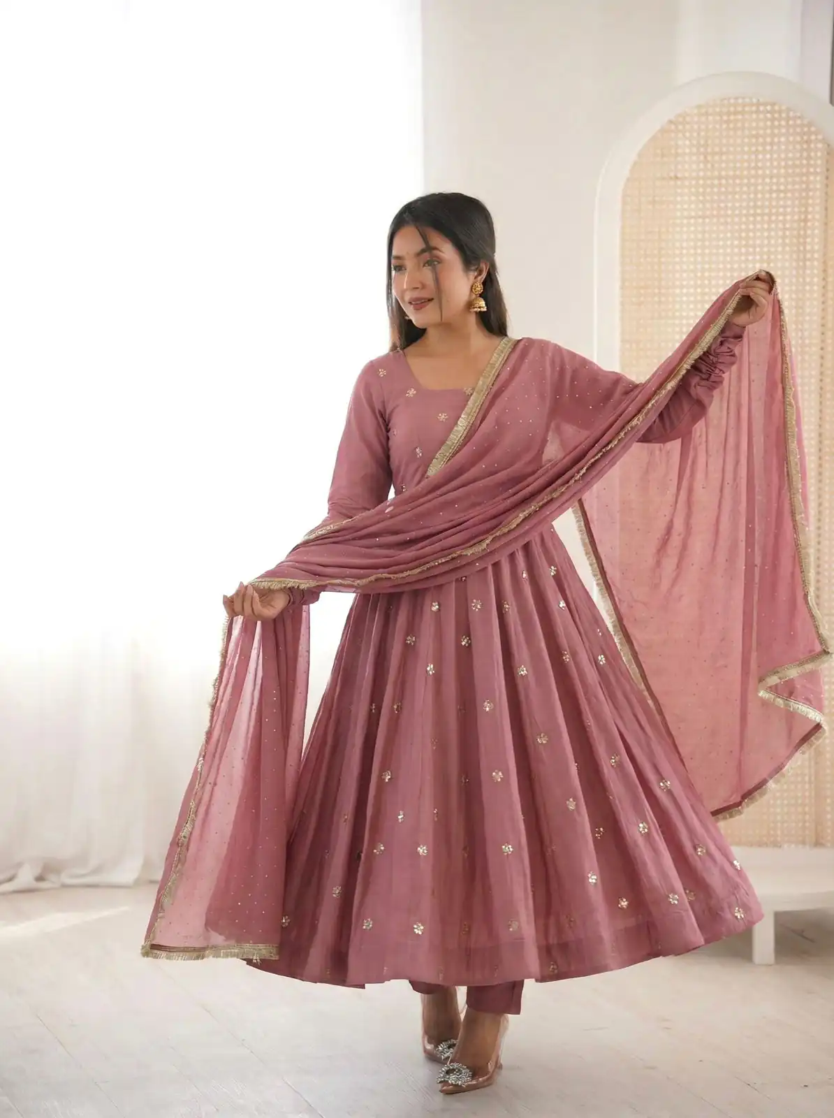 SRK 5330 Peach Color Roman Silk Salwar Suit with Embroidery Work. Available at ₹2099 only. Delivery 4-6 Working Days. Shop now. | Jump Suits, Salwar suit, Casual Suits, Creative suits, Designer Suits, Palazzo Suits, Party Wear Suits, Patiala Suits, Straight Suits