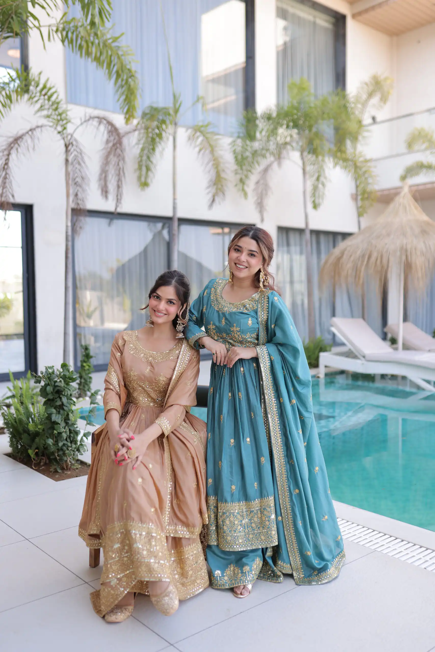 Sky Blue Super Silk Sequins Embroidery Work Salwar Suit - Image 5