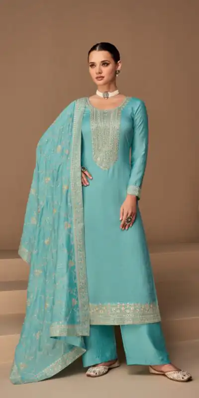 FC 9522 Sky Blue Vichitra Salwar Suitwith Embroidery Work & Stone Work. Exclusive Offer ₹2499. Delivery 4-6 Working Days. Shop now. | Jump Suits, Tops & Bottoms, Track Suits, Salwar suit, Casual Suits, Creative suits, Designer Suits, Palazzo Suits, Party Wear Suits, Patiala Suits, Straight Suits, Trendy Wear