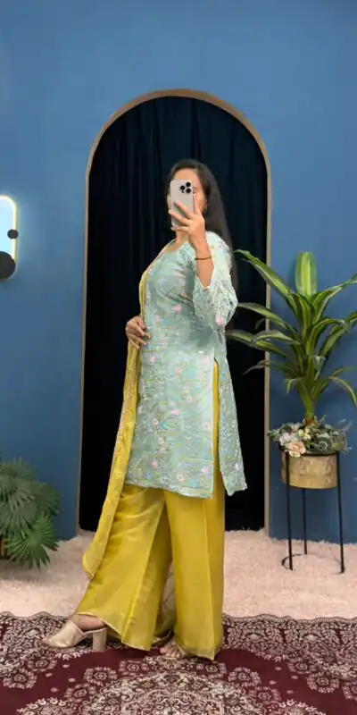 ST 1099 Sky Blue Zimmy Silk Salwar Suit Perfect for Wedding, Party, Karwa Chauth, Haldi, Eid – . Special Price ₹2449. Delivery 4-6 Working Days. Shop no | Jump Suits, Salwar suit, Casual Suits, Creative suits, Designer Suits, Palazzo Suits, Party Wear Suits, Patiala Suits, Straight Suits