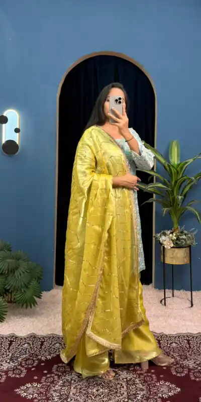 ST 1099 Sky Blue Zimmy Silk Salwar Suit Perfect for Wedding, Party, Karwa Chauth, Haldi, Eid – . Special Price ₹2449. Delivery 4-6 Working Days. Shop no | Jump Suits, Salwar suit, Casual Suits, Creative suits, Designer Suits, Palazzo Suits, Party Wear Suits, Patiala Suits, Straight Suits