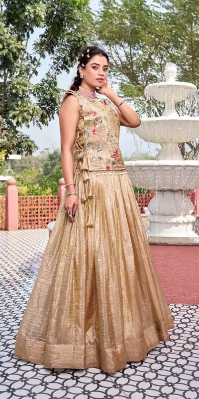 Ram 166 Chiku Gold Crush Lehenga Choli Perfect for Wedding, Party, Ethnic Day, Karwa Chauth, Sangeet – . Special Price ₹2549. Delivery 4-6 Working Days. | Lehenga, Bollywood Lehenga, Creative Lehenga, Designer Lehenga, Embroidered Lehenga, Party Wear Lehenga