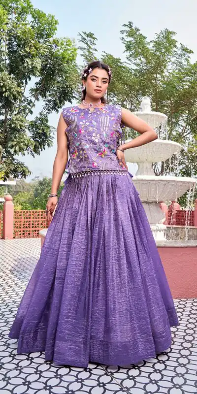 Ram 166 Lavender Gold Crush Lehenga Choli Perfect for Wedding, Party, Ethnic Day, Karwa Chauth, Sangeet – . Special Price ₹2549. Delivery 4-6 Working Days. | Lehenga, Bollywood Lehenga, Creative Lehenga, Designer Lehenga, Embroidered Lehenga, Party Wear Lehenga