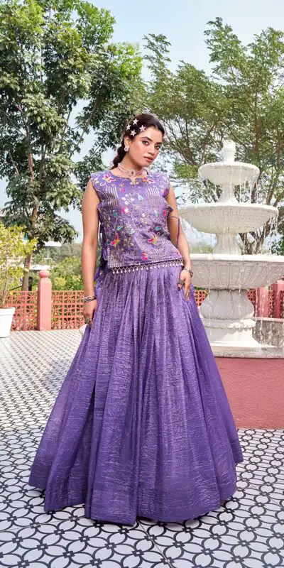 Ram 166 Lavender Gold Crush Lehenga Choli Perfect for Wedding, Party, Ethnic Day, Karwa Chauth, Sangeet – . Special Price ₹2549. Delivery 4-6 Working Days. | Lehenga, Bollywood Lehenga, Creative Lehenga, Designer Lehenga, Embroidered Lehenga, Party Wear Lehenga