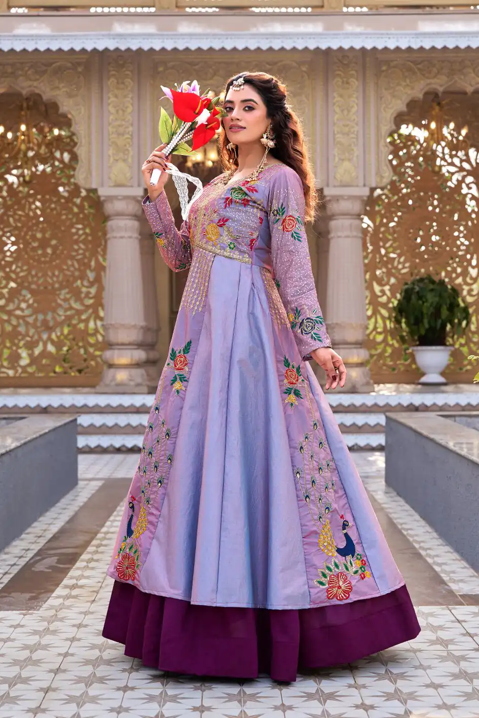 Ram 164 Lavender Color Satin Silk Lehenga Choli with Embroidery Work. Best Price ₹2649. Delivery 4-6 Working Days. Shop now. | Lehenga, Bollywood Lehenga, Creative Lehenga, Designer Lehenga, Embroidered Lehenga, Party Wear Lehenga