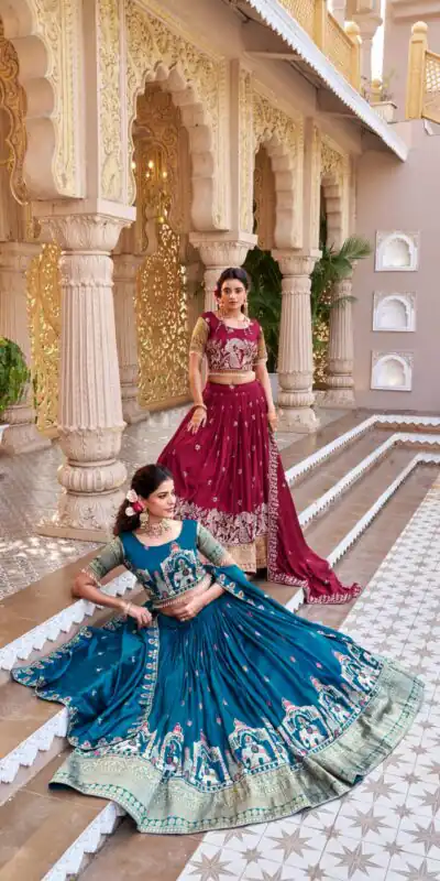 Ram 163 Teal in Color Vichitra Silk Embroidery Work Lehenga Choli . Now at just ₹3049. Delivery 4-6 Working Days. Shop now. | Lehenga, Bollywood Lehenga, Creative Lehenga, Designer Lehenga, Embroidered Lehenga, Party Wear Lehenga