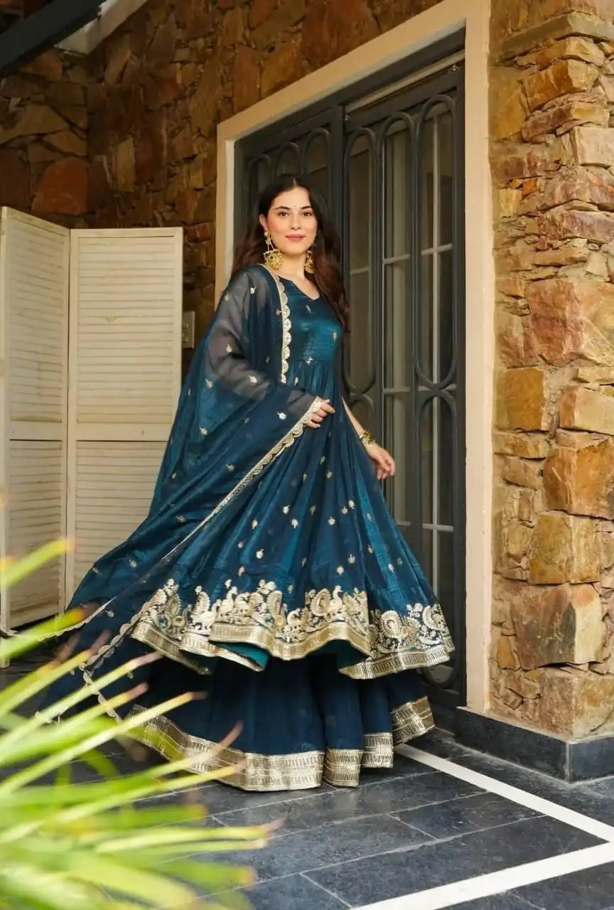 ZB 5055 Teal Embroidery Work Salwar Suit in Teal Gold Crazy. Available at ₹2449 only. Delivery 4-6 Working Days. Shop now. | Jump Suits, Salwar suit, Casual Suits, Creative suits, Designer Suits, Palazzo Suits, Party Wear Suits, Patiala Suits, Straight Suits