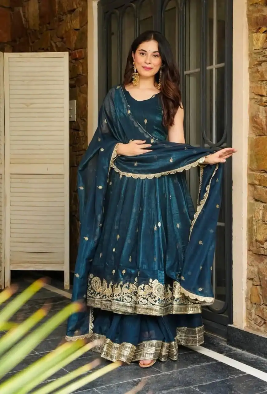 ZB 5055 Teal Embroidery Work Salwar Suit in Teal Gold Crazy. Available at ₹2449 only. Delivery 4-6 Working Days. Shop now. | Jump Suits, Salwar suit, Casual Suits, Creative suits, Designer Suits, Palazzo Suits, Party Wear Suits, Patiala Suits, Straight Suits