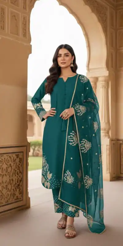 AD 202 Teal in Color Natural Crepe Embroidery Work Salwar Suit . Affordable Price ₹1849. Delivery 4-6 Working Days. Shop now. | Jump Suits, Salwar suit, Casual Suits, Creative suits, Designer Suits, Palazzo Suits, Party Wear Suits, Patiala Suits, Straight Suits