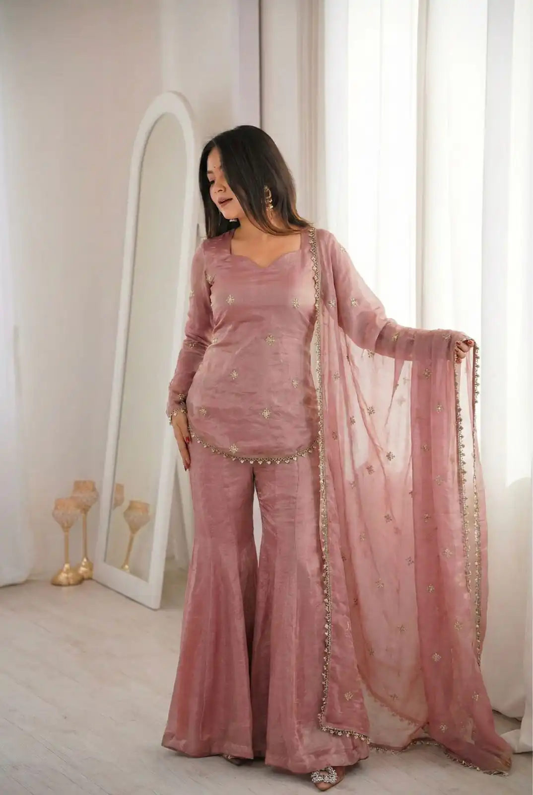 ZSR 3159 Peach Fendy Silk Salwar Suitwith Embroidery Work & Lace Work. Now at just ₹2049. Delivery 4-6 Working Days. Shop now. | Jump Suits, Salwar suit, Casual Suits, Creative suits, Designer Suits, Palazzo Suits, Party Wear Suits, Patiala Suits, Straight Suits