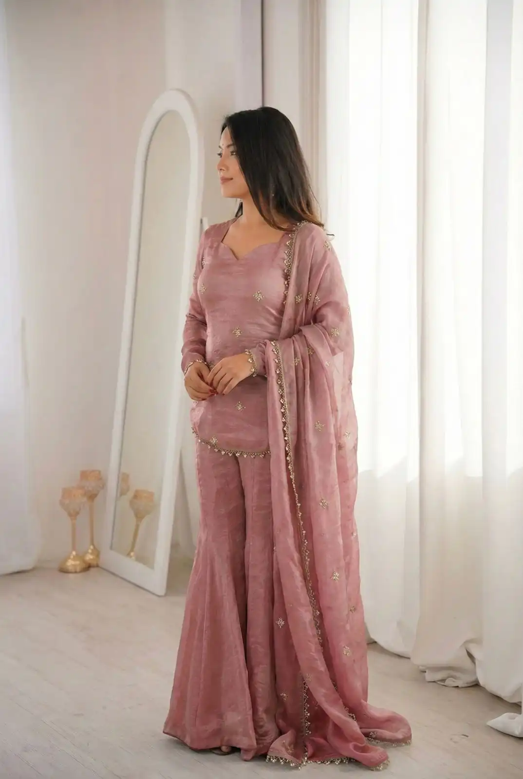 ZSR 3159 Peach Fendy Silk Salwar Suitwith Embroidery Work & Lace Work. Now at just ₹2049. Delivery 4-6 Working Days. Shop now. | Jump Suits, Salwar suit, Casual Suits, Creative suits, Designer Suits, Palazzo Suits, Party Wear Suits, Patiala Suits, Straight Suits