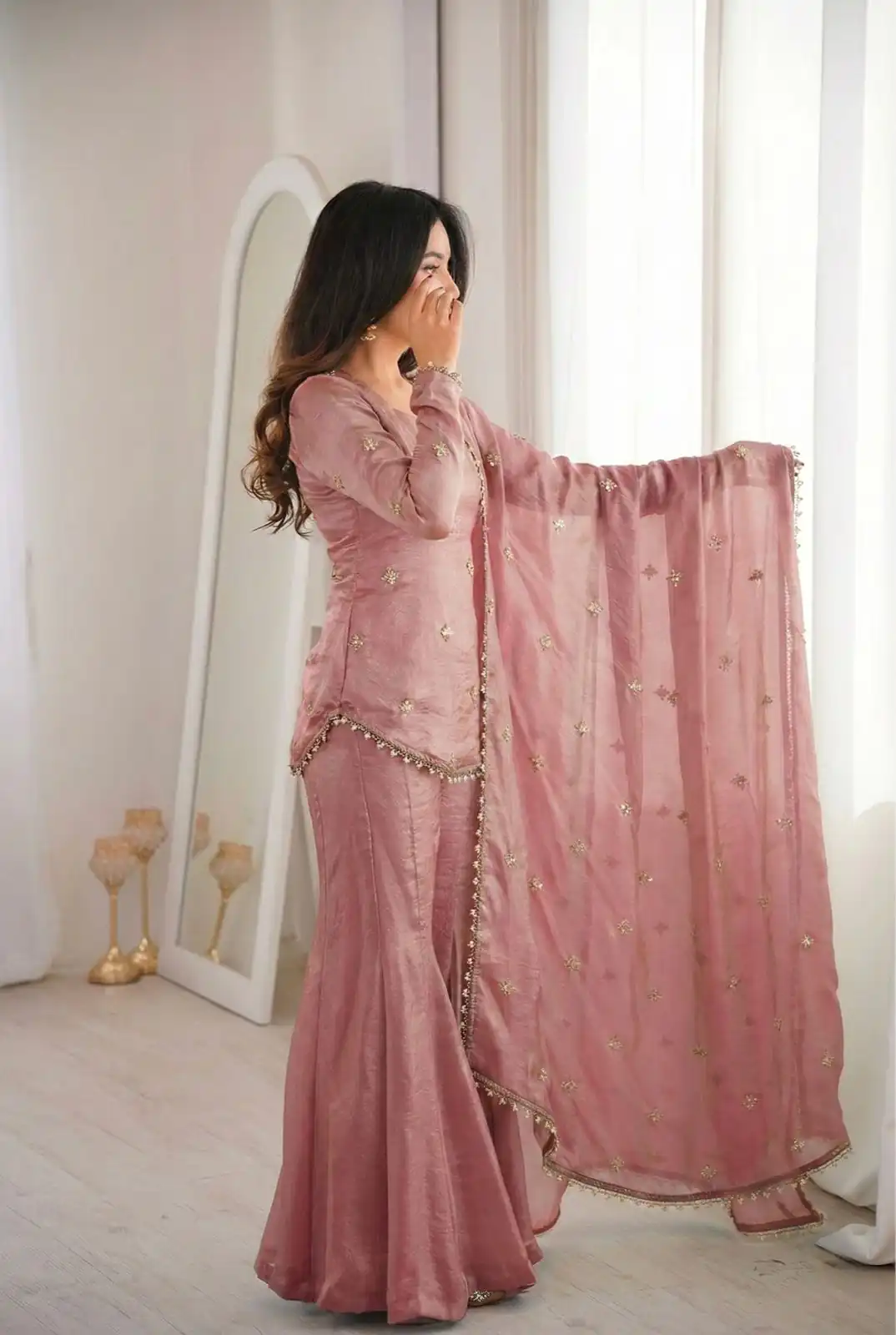 ZSR 3159 Peach Fendy Silk Salwar Suitwith Embroidery Work & Lace Work. Now at just ₹2049. Delivery 4-6 Working Days. Shop now. | Jump Suits, Salwar suit, Casual Suits, Creative suits, Designer Suits, Palazzo Suits, Party Wear Suits, Patiala Suits, Straight Suits