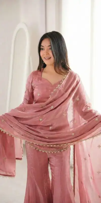 ZSR 3159 Peach Fendy Silk Salwar Suitwith Embroidery Work & Lace Work. Now at just ₹2049. Delivery 4-6 Working Days. Shop now. | Jump Suits, Salwar suit, Casual Suits, Creative suits, Designer Suits, Palazzo Suits, Party Wear Suits, Patiala Suits, Straight Suits