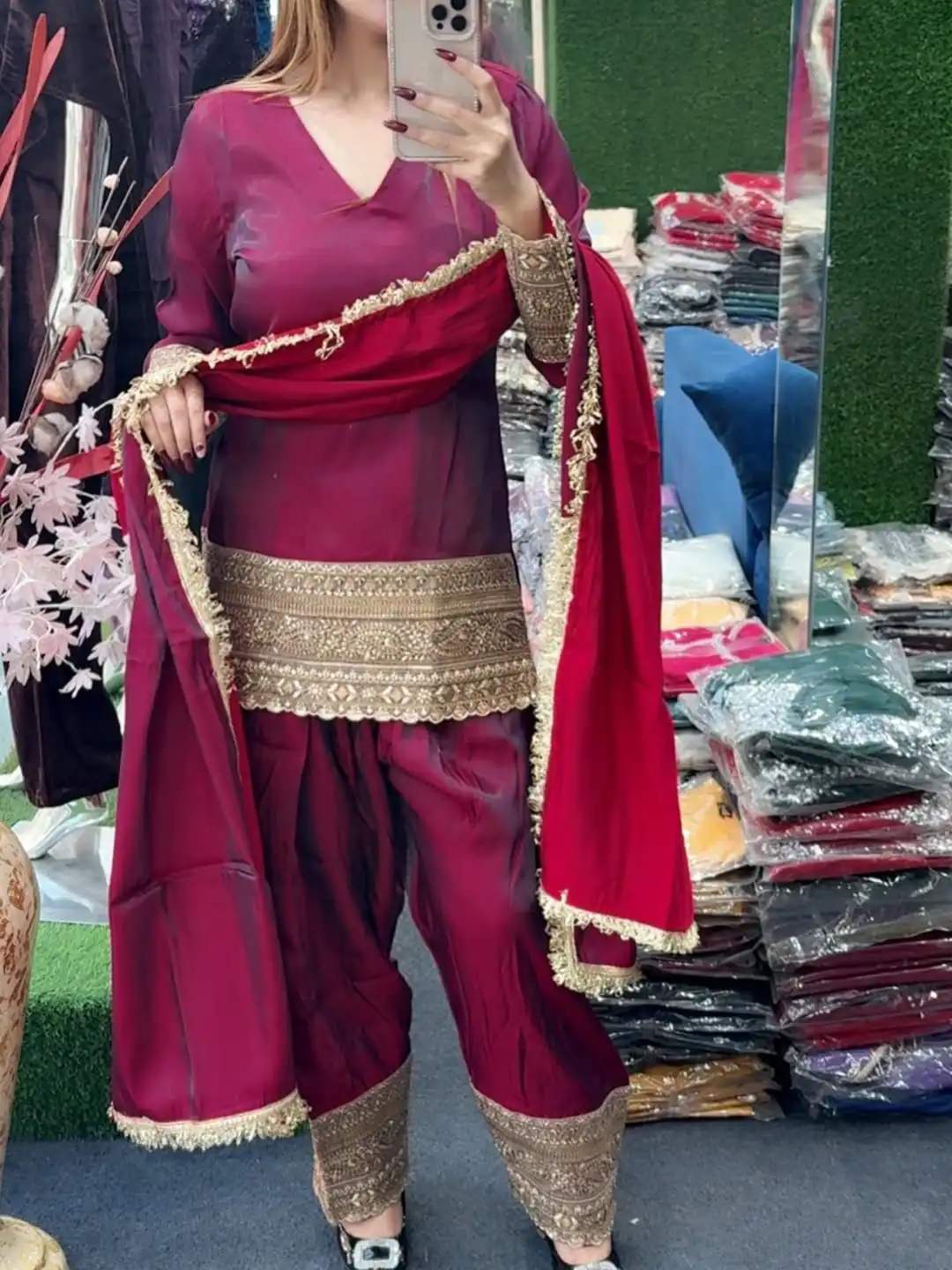 ZSR 3164 Red Fendy Silk Salwar Suitwith Embroidery Work & Lace Work. Now at just ₹2099. Delivery 4-6 Working Days. Shop now. | Jump Suits, Salwar suit, Casual Suits, Creative suits, Designer Suits, Palazzo Suits, Party Wear Suits, Patiala Suits, Straight Suits