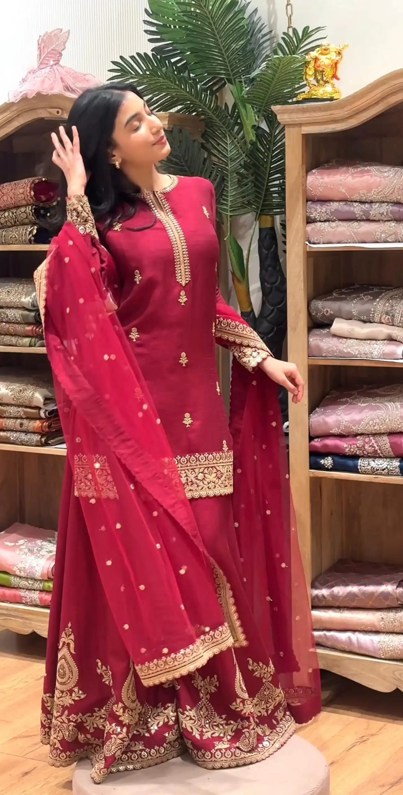 MF 501 Red Natural Crep Salwar Suit Brown with Embroidery Work. Exclusive Offer ₹2549. Delivery 4-6 Working Days. Shop now. | Jump Suits, Salwar suit, Casual Suits, Creative suits, Designer Suits, Palazzo Suits, Party Wear Suits, Patiala Suits, Straight Suits