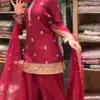 MF 501 Red Natural Crep Salwar Suit Brown with Embroidery Work. Exclusive Offer ₹2549. Delivery 4-6 Working Days. Shop now. | Jump Suits, Salwar suit, Casual Suits, Creative suits, Designer Suits, Palazzo Suits, Party Wear Suits, Patiala Suits, Straight Suits