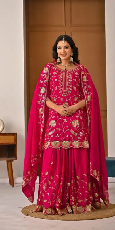 MD 3057 Pink Chinon Silk Salwar Suit with Embroidery Work & Lace Work. Affordable Price ₹2149. Delivery 4-6 Working Days. Shop now. | Jump Suits, Salwar suit, Casual Suits, Creative suits, Designer Suits, Palazzo Suits, Party Wear Suits, Patiala Suits, Straight Suits
