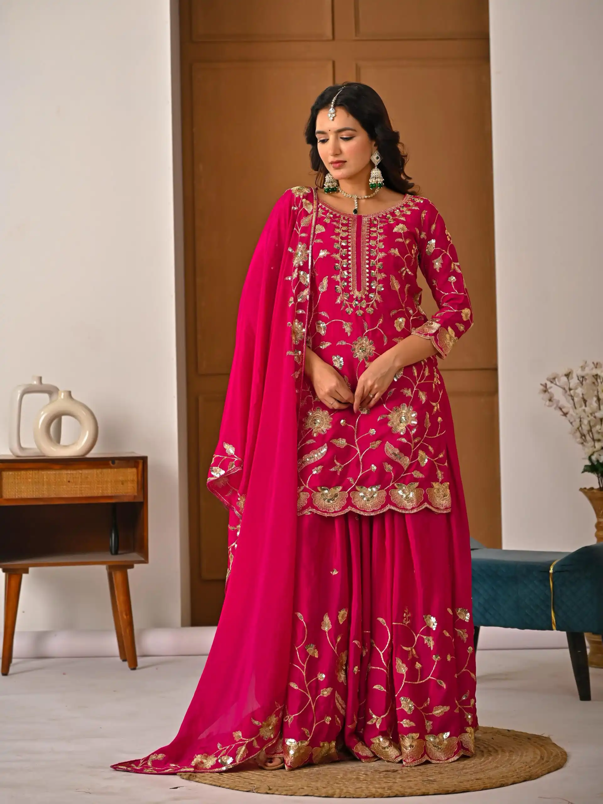 MD 3057 Pink Chinon Silk Salwar Suit with Embroidery Work & Lace Work. Affordable Price ₹2149. Delivery 4-6 Working Days. Shop now. | Jump Suits, Salwar suit, Casual Suits, Creative suits, Designer Suits, Palazzo Suits, Party Wear Suits, Patiala Suits, Straight Suits