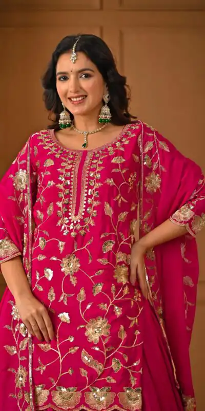 MD 3057 Pink Chinon Silk Salwar Suit with Embroidery Work & Lace Work. Affordable Price ₹2149. Delivery 4-6 Working Days. Shop now. | Jump Suits, Salwar suit, Casual Suits, Creative suits, Designer Suits, Palazzo Suits, Party Wear Suits, Patiala Suits, Straight Suits