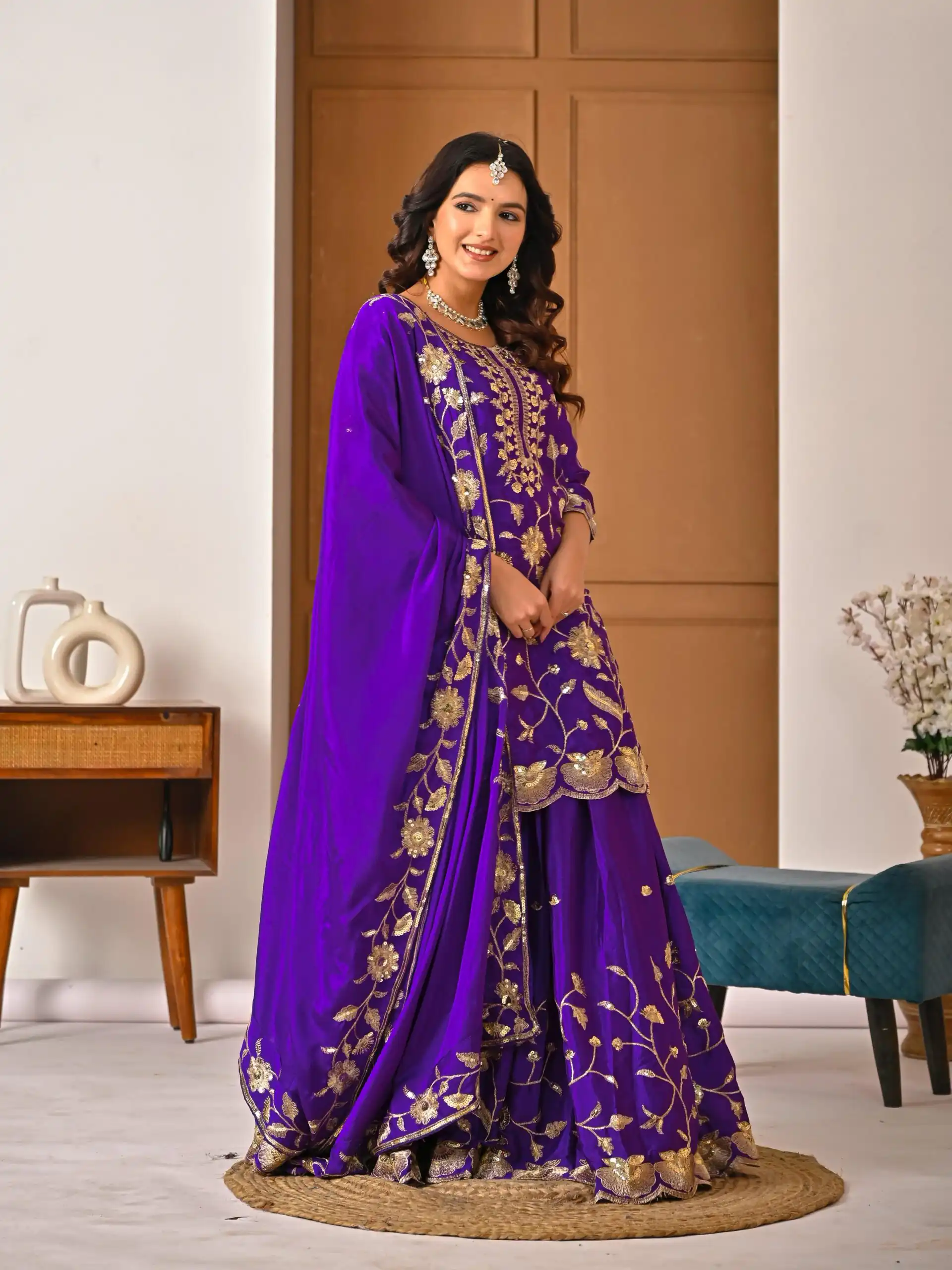 MD 3057 Purple Chinon Silk Salwar Suit with Embroidery Work & Lace Work. Affordable Price ₹2149. Delivery 4-6 Working Days. Shop now. | Jump Suits, Salwar suit, Casual Suits, Creative suits, Designer Suits, Palazzo Suits, Party Wear Suits, Patiala Suits, Straight Suits