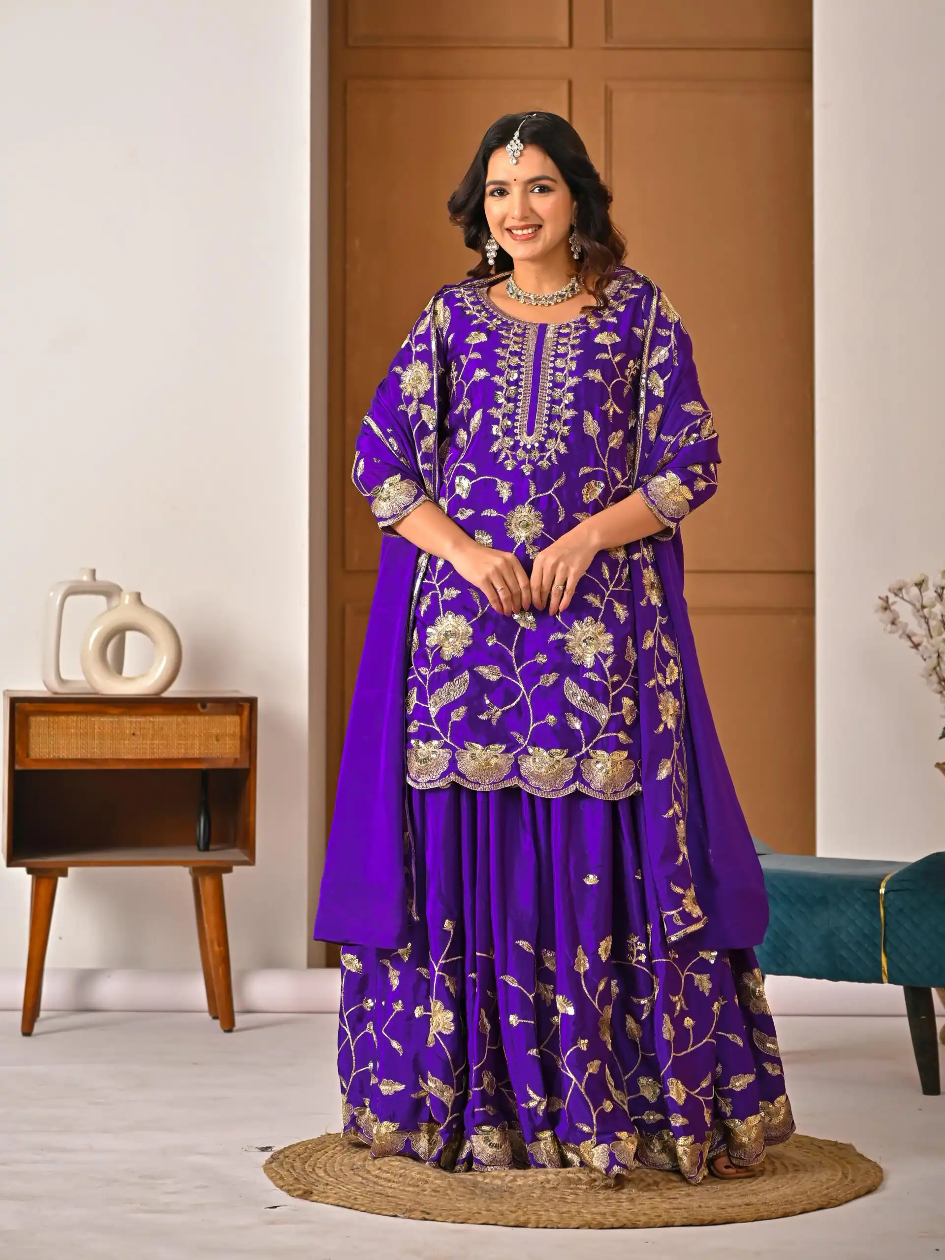 MD 3057 Purple Chinon Silk Salwar Suit with Embroidery Work & Lace Work. Affordable Price ₹2149. Delivery 4-6 Working Days. Shop now. | Jump Suits, Salwar suit, Casual Suits, Creative suits, Designer Suits, Palazzo Suits, Party Wear Suits, Patiala Suits, Straight Suits