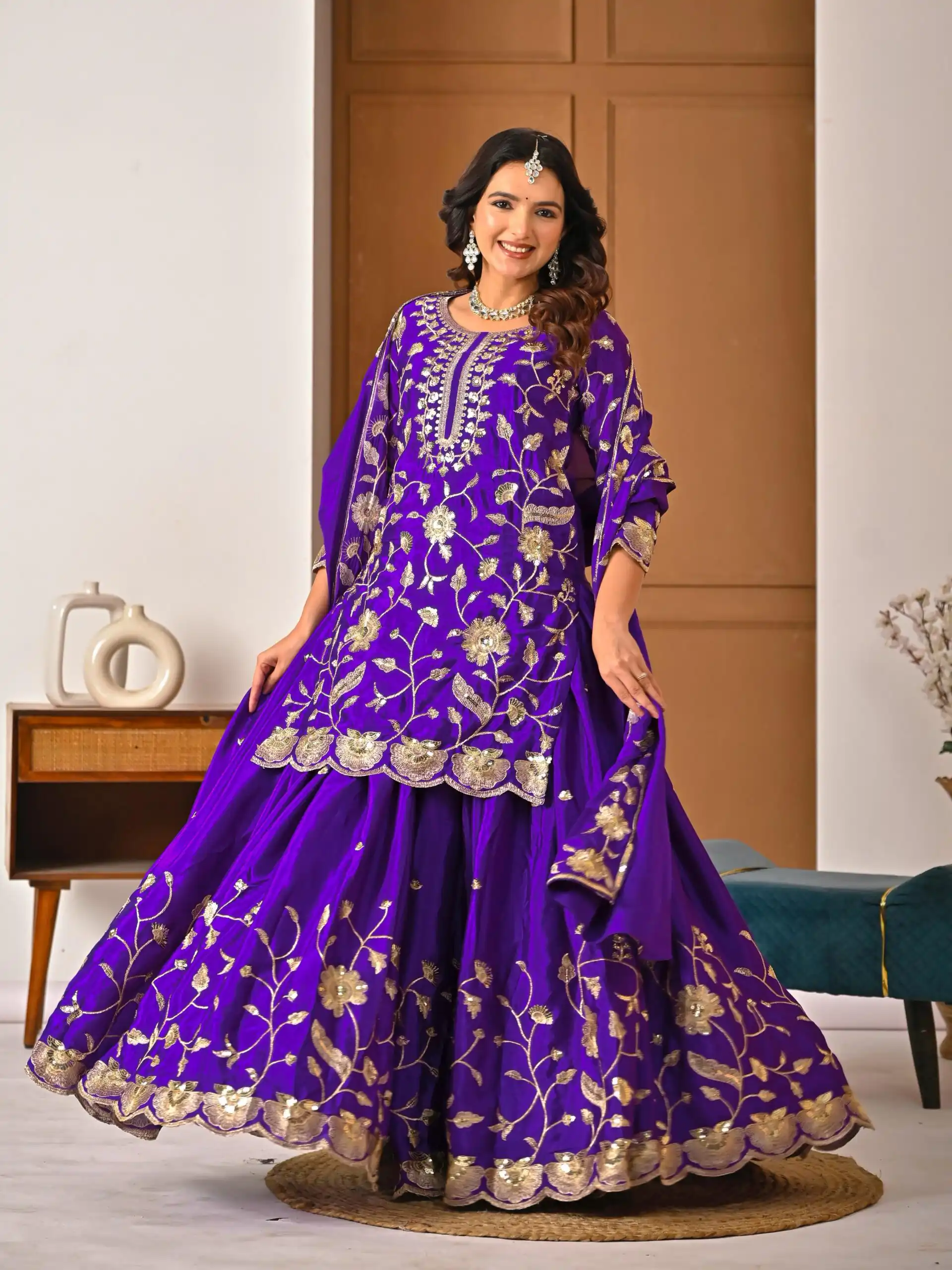 MD 3057 Purple Chinon Silk Salwar Suit with Embroidery Work & Lace Work. Affordable Price ₹2149. Delivery 4-6 Working Days. Shop now. | Jump Suits, Salwar suit, Casual Suits, Creative suits, Designer Suits, Palazzo Suits, Party Wear Suits, Patiala Suits, Straight Suits