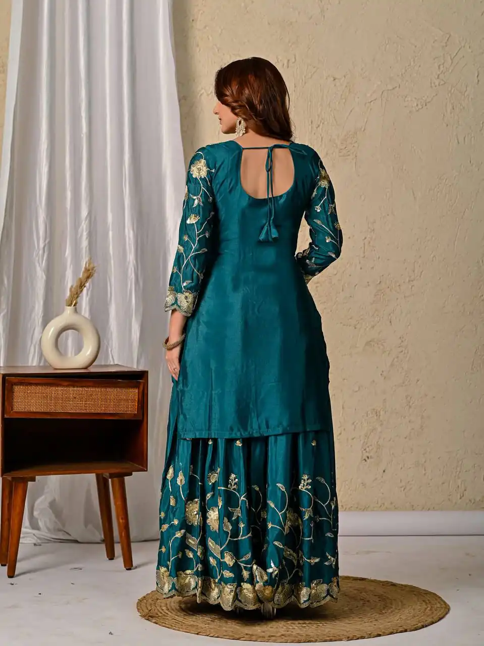 MD 3057 Teal Chinon Silk Salwar Suit with Embroidery Work & Lace Work. Affordable Price ₹2149. Delivery 4-6 Working Days. Shop now. | Salwar suit, Casual Suits, Creative suits, Designer Suits, Palazzo Suits, Party Wear Suits, Patiala Suits, Straight Suits