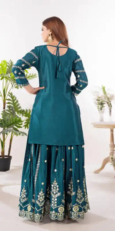 ND 5033 Teal Chinon Silk Salwar Suit with Embroidery Work & Lace Work. Affordable Price ₹2149. Delivery 4-6 Working Days. Shop now. | Jump Suits, Salwar suit, Casual Suits, Creative suits, Designer Suits, Palazzo Suits, Party Wear Suits, Patiala Suits, Straight Suits
