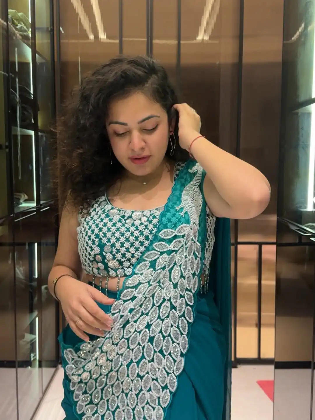 ST 1165 Teal Faux Georgette Saree with Embroidery Work & Sequins Work. Now at just ₹1799. Delivery 4-6 Working Days. Shop now. | Designer Sarees, Sarees, Bollywood Sarees, Creative Sarees, Embroidered Sarees, Ethnic Saree, Modern Digital sarees, Party Wear Sarees