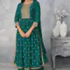 DS A 8584 Teal Color Georgette Salwar Suit with Embroidery Work. Special Price ₹1899. Delivery 4-6 Working Days. Shop now. | Jump Suits, Salwar suit, Casual Suits, Creative suits, Designer Suits, Palazzo Suits, Party Wear Suits, Patiala Suits, Straight Suits