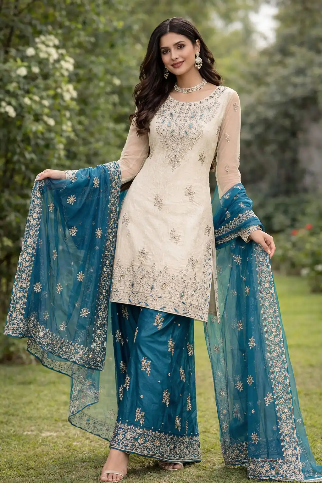 VLM 316 Teal Organza Silk with Embroidery Work & Lace Work. Salwar Suit Now at just ₹2049. Delivery 4-6 Working Days. Shop now. | Jump Suits, Salwar suit, Casual Suits, Creative suits, Designer Suits, Palazzo Suits, Party Wear Suits, Patiala Suits, Straight Suits